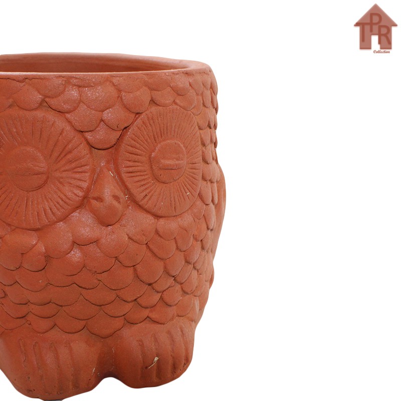 Terakota Pot Karakter Burung Hantu - OWL D18