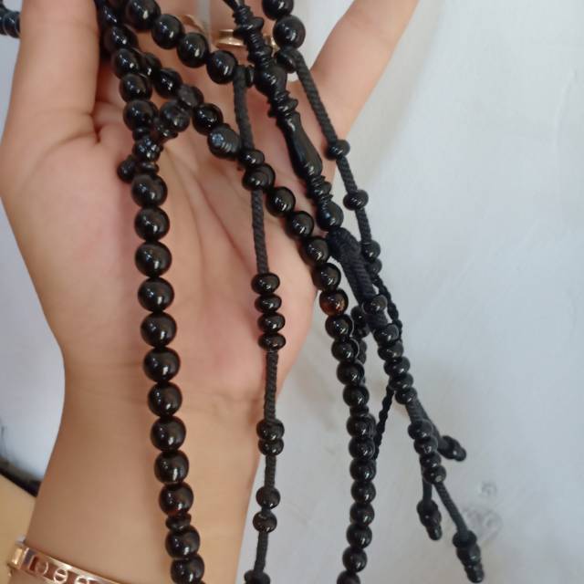 Tasbih tijani yuser hitam original UK 7mm
