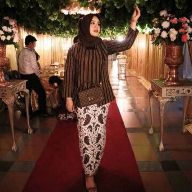 Setelan baju kebaya lurik dewasa + bawahan