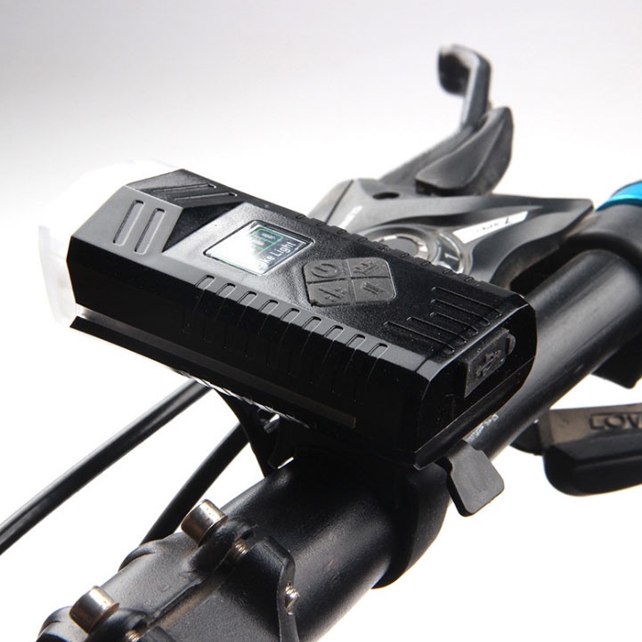 Lampu Klakson Sepeda Bike Light USB Rechargeable Waterproof - BK1719 - Black