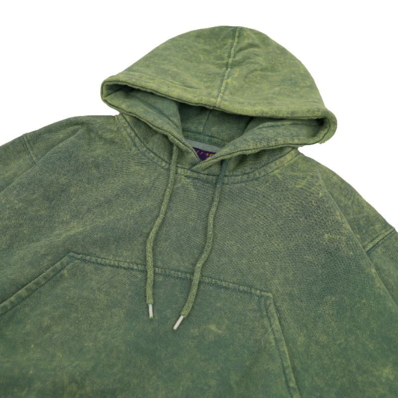 HOODIE CROP OVERSIZE GREEN WASHING PREMIUM