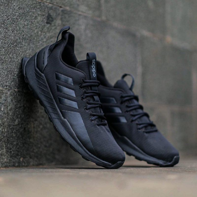 SEPATU PRIA SNEAKERS PRIA ADIDAS QUESTAR TRAIL FULL BLACK ORIGINAL
