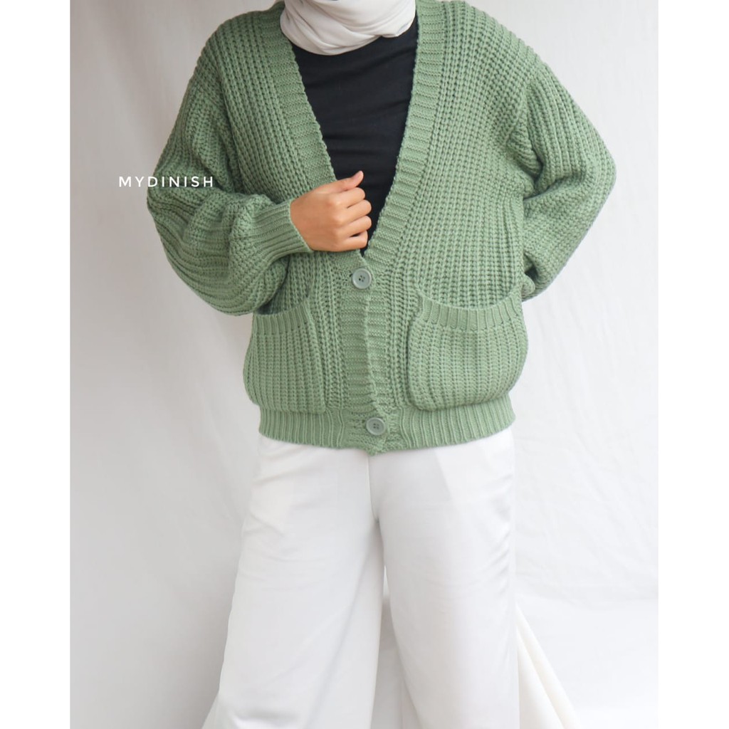 elle pocket cardy - Cardigan Wanita Rajut