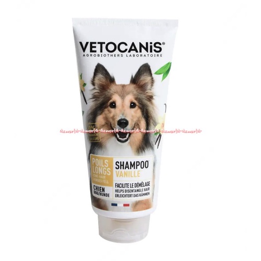 Vetocanis 300ml Dog Shampo Anjing Aloe Vera Derma Protector Vanille Bulu Panjang Untuk Kulit Aroma Lidah Buaya Vanilla Vetocani Vetokanis Doggy