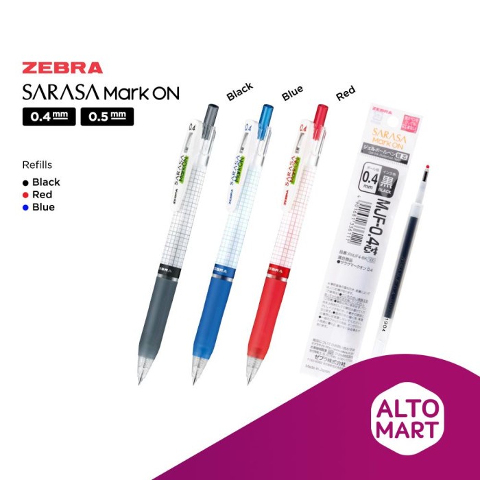 

Bagus Zebra Sarasa Mark On 0.4 / 0.5 Mm Gel Pen Refill Hemat