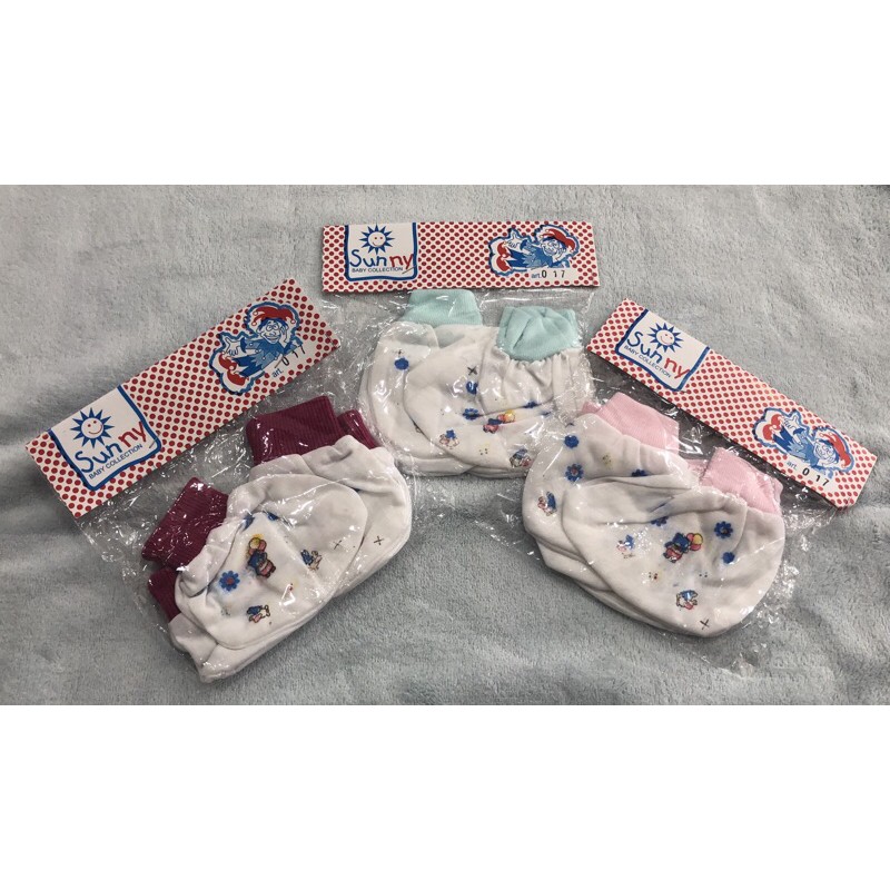 SARUNG TANGAN &amp; KAKI BAYI MAMIMU BON BON PETIT MARVELI SUNNY WARNA/PUTIH JUAL ECER(1Pasang) TERMURAH