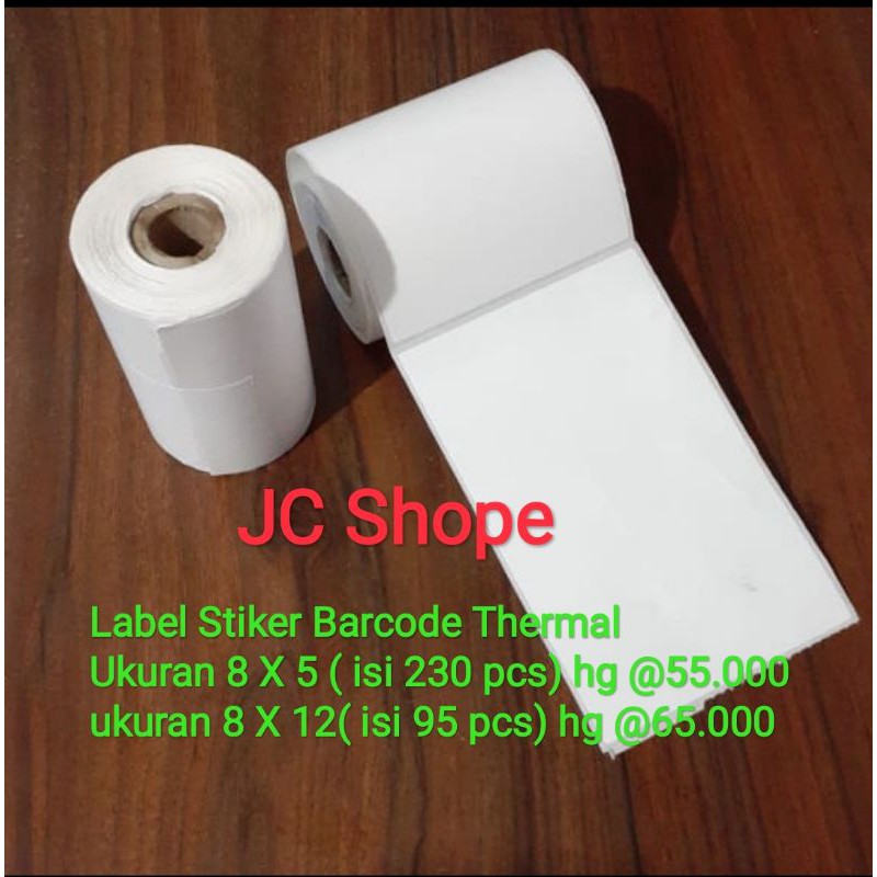 

Label stiker thermal ukuran 8x5cm / 8x12cm