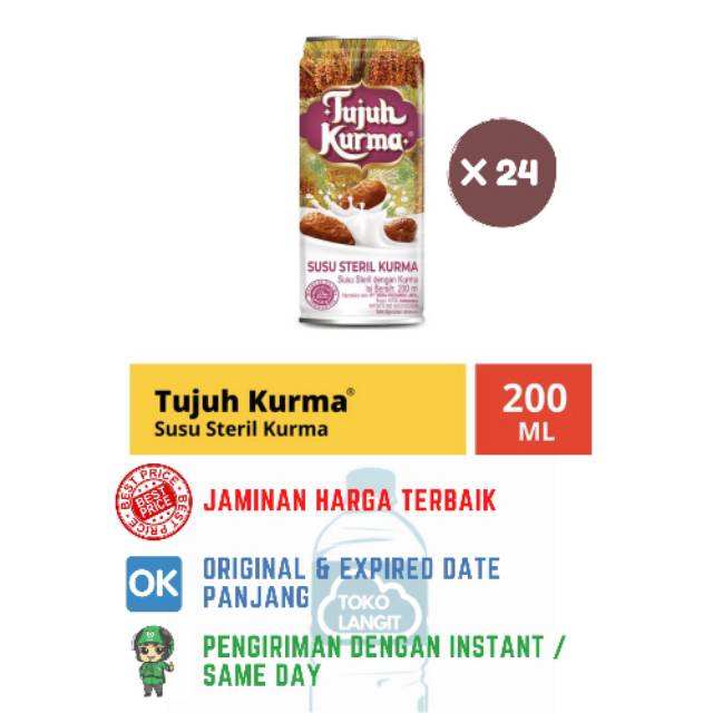 SUSU STERIL TUJUH KURMA (24 KALENG/KARTON)