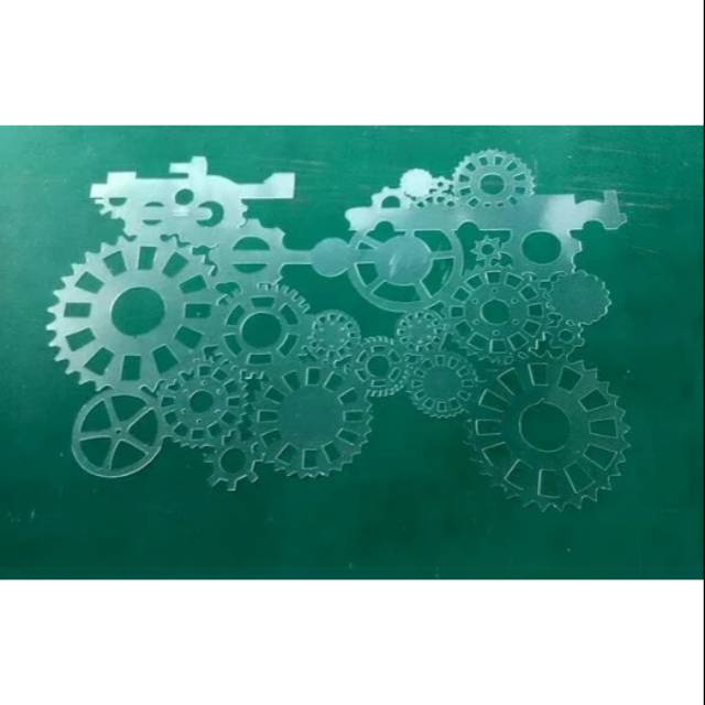 

Stencil airbrush motif gear machine