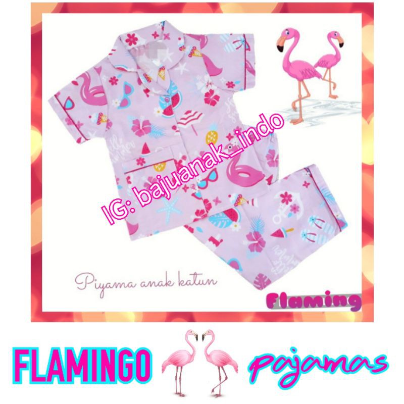 Piyama kain katun Premium UNICORN DUMBO FLAMINGO anak remaja ABG besar