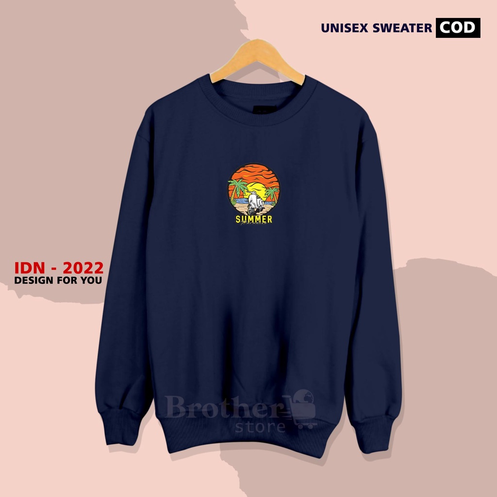 Brother Store - Sweater crewneck pria wanita - paradise vespa