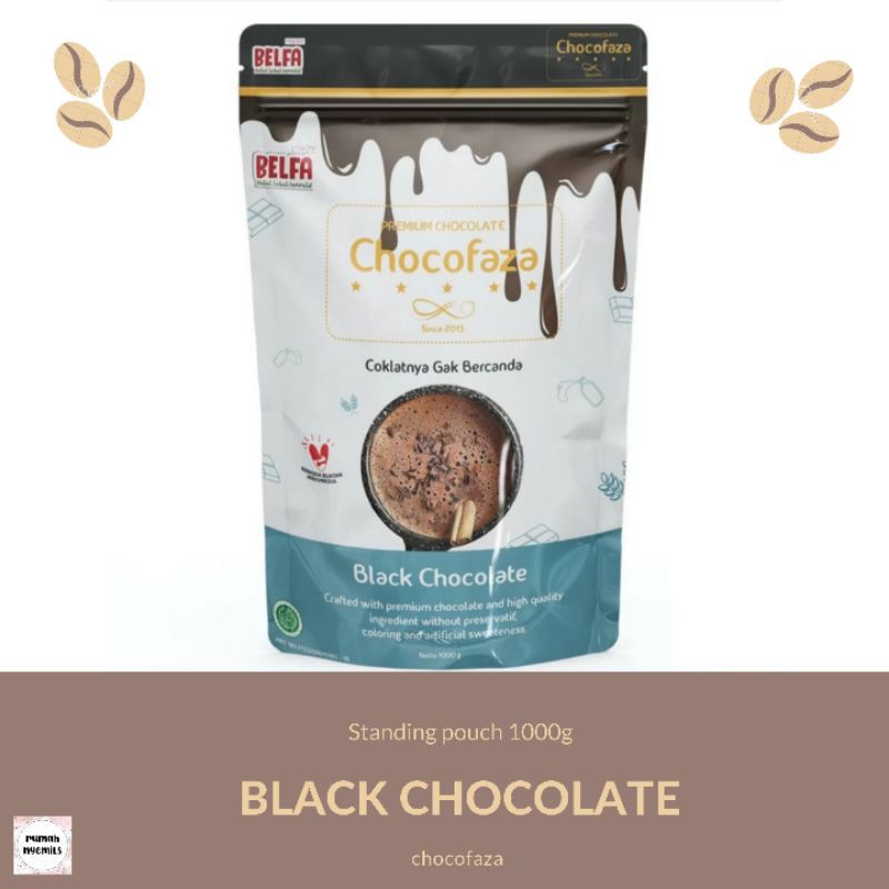 

BLACK Chocolate Chocofaza Minuman Bubuk Coklat Premium Sehat Halal Tanpa Pemanis Buatan 1000GR