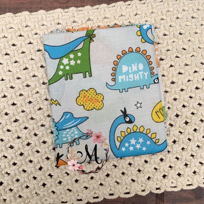 kain perca katun motif anak-mighty dino