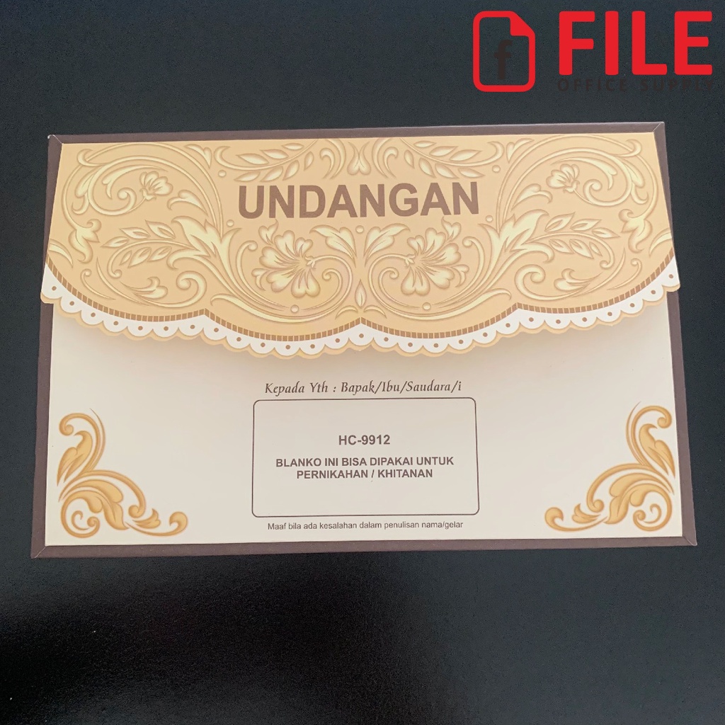 Blangko Undangan Pernikahan Kosong Murah Gold Tebal - ERBA HC-9912