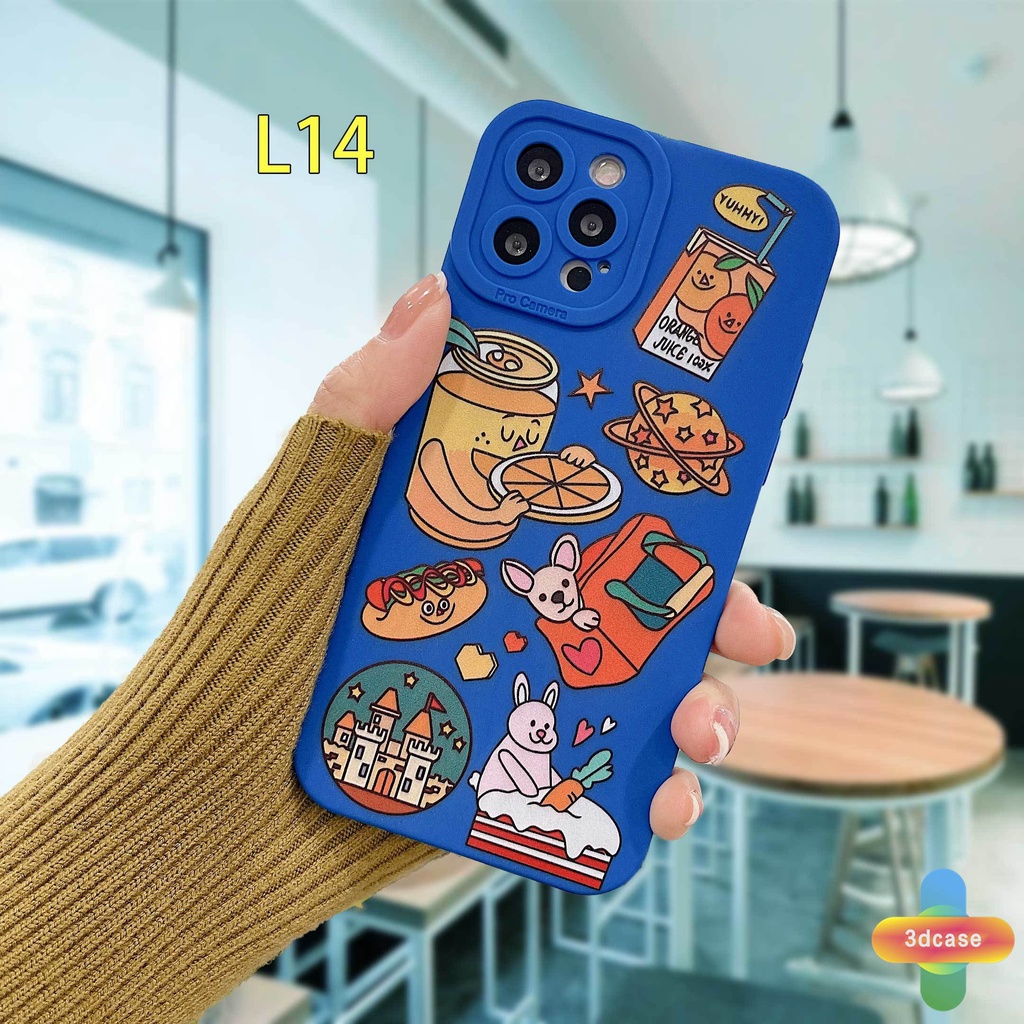 Klein Blue Soft Case Compatible For IPhone 7 Plus 11 6 6S 8 Plus XR 11 12 13 PRO MAX X XS MAX Se 2020 6SPlus 7Plus 6Plus 8Plus XSMAX Fashion Cartoon label Angel Eyes Camera Protector Case