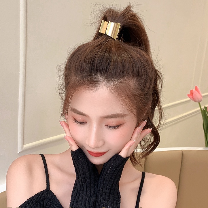 Jepit Rambut Ponytail Model Cakar Bahan Logam Untuk Wanita