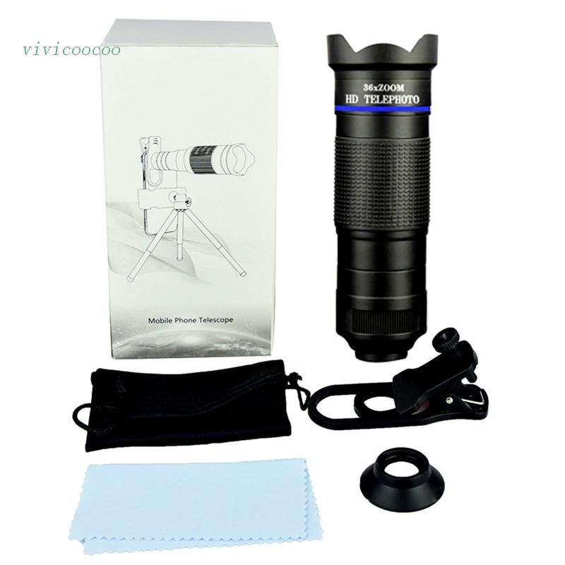 Vivi Set Lensa Telephoto Eksternal Zoom 36X High power Untuk Handphone