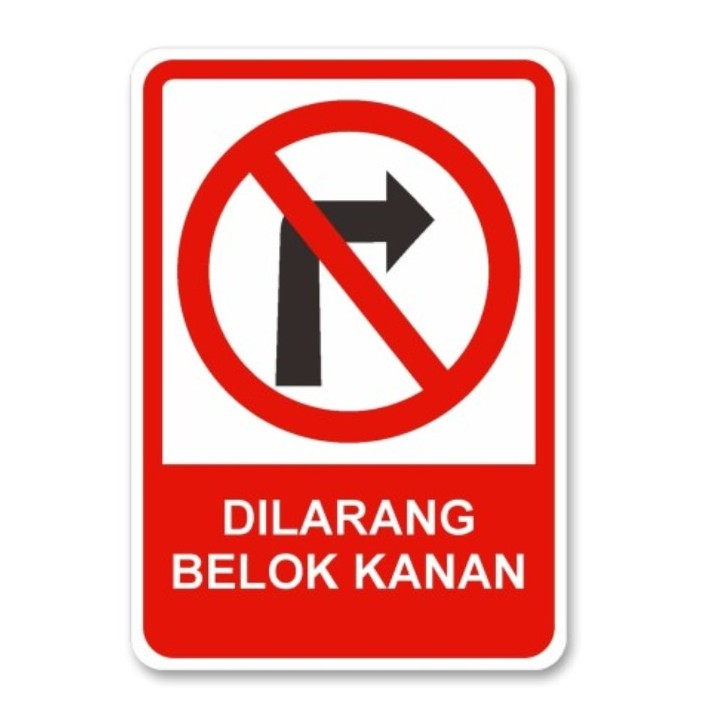 Jual Rambu Dilarang Belok Kanan Dan Kiri Sign Dilarang Belok Kanan Dan Kiri Kotak Murah