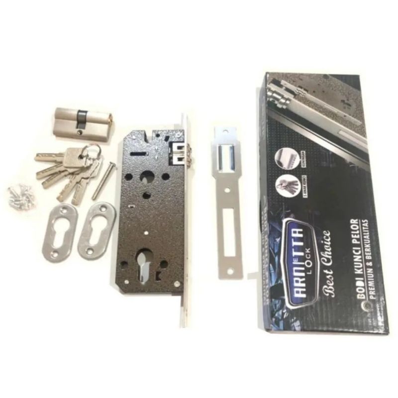 Body Kunci Pelor Pintu Kupu Tarung Arnetta 7016/ Roller Stainless