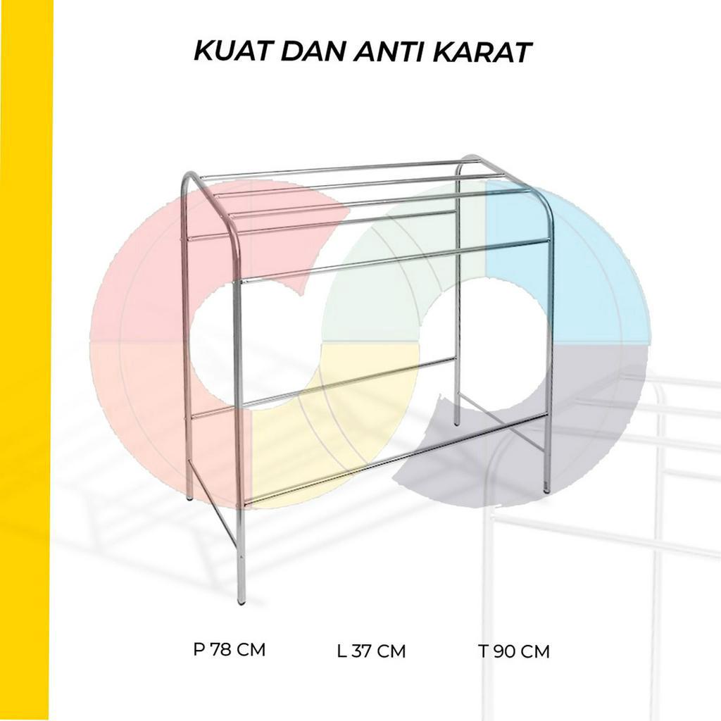 Rak Handuk Miring Stainless Steel Jemuran Mini