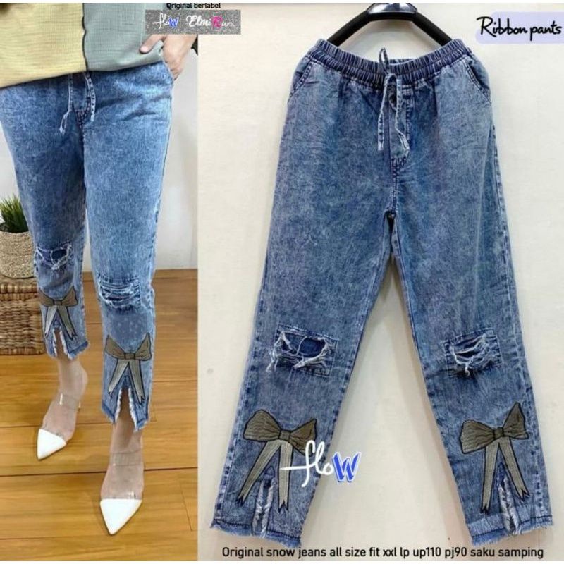 BAGGY JEANS FLOW PANTS BAHAN JEANS PREMIUM IMPORT ADEM