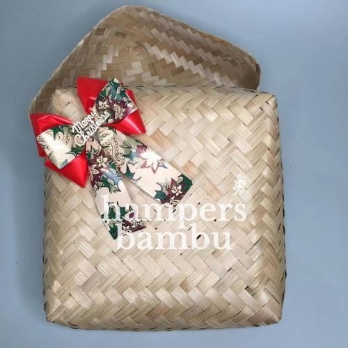 

Besek Hias Natal/ Besek Hias Imlek/ Besek Bambu Nasi 22x22 Sepasang