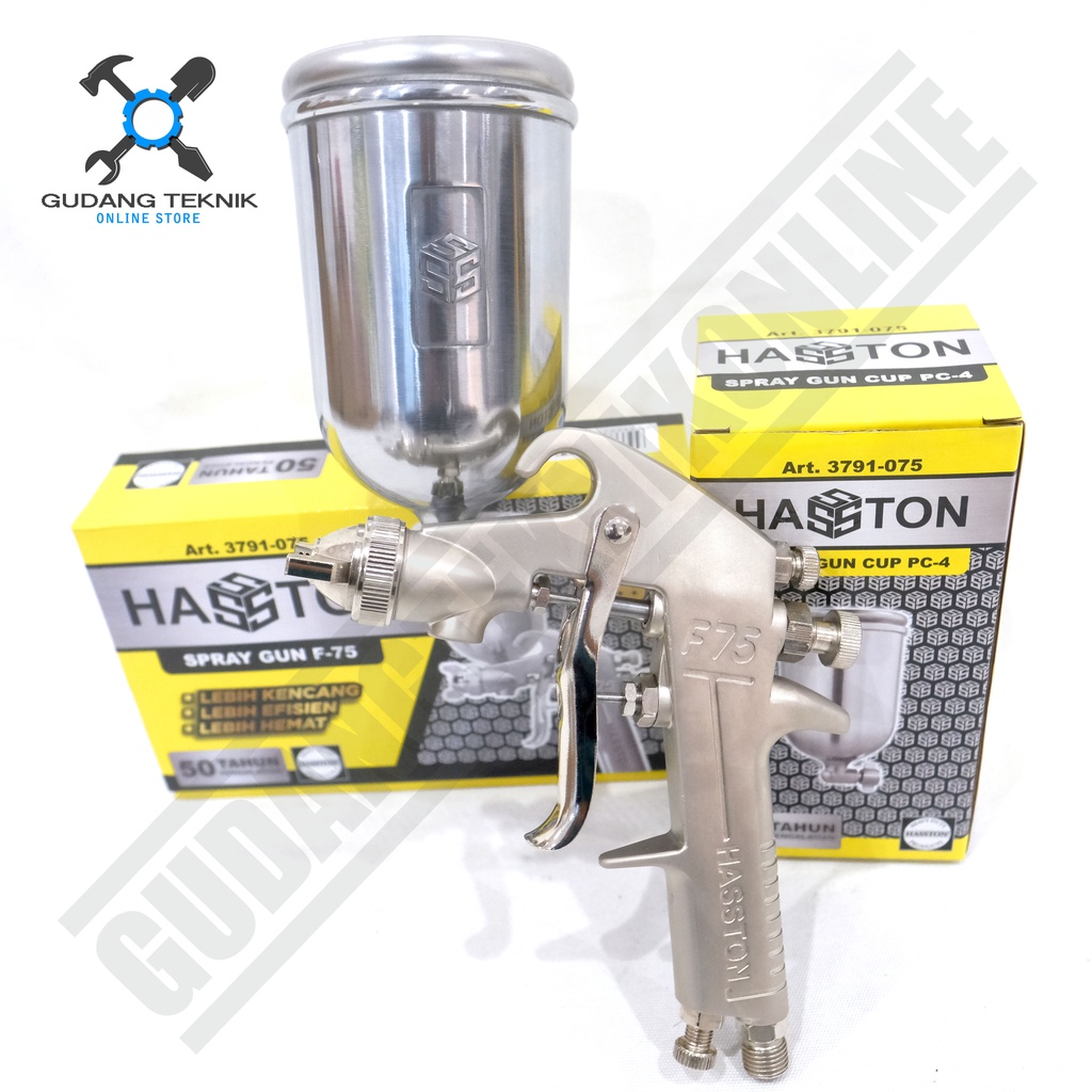 Spray Gun Tabung Atas 400cc HASSTON PROHEX F75 3791-075 / Alat Semprot Semprotan Cat Spraygun F75