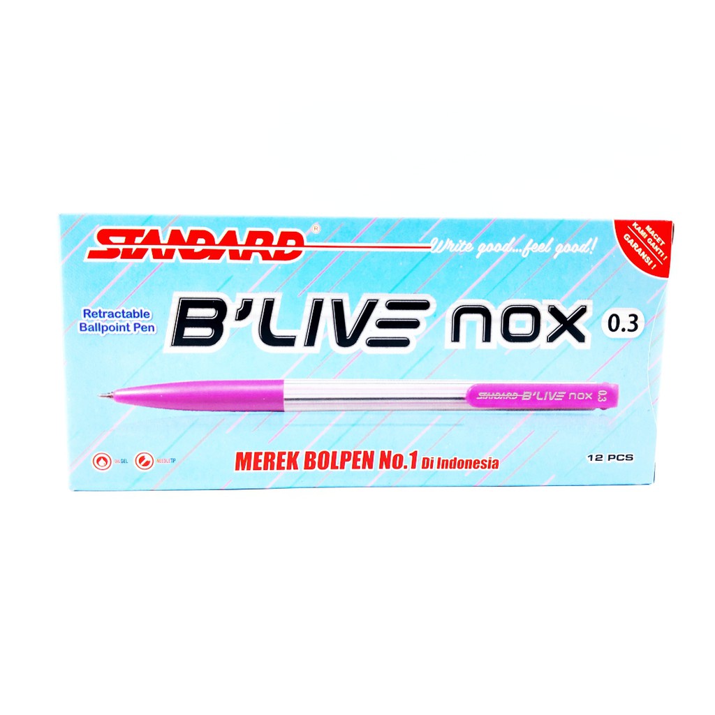 

BALLPOINT, BOLPEN, POLPEN, PULPEN STANDARD B'LIVE NOX (ecer/satuan)