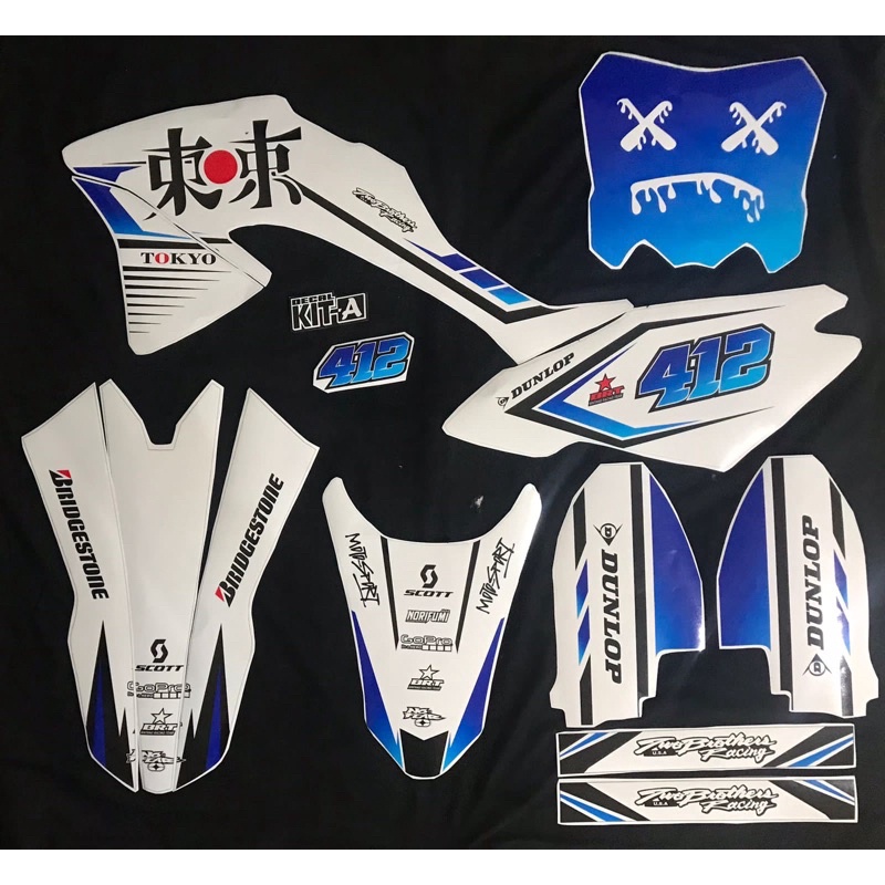 Decal Stiker Klx Bf 150 Dekal Striping Sticker New Klx Bf Extreme Dekal Klx 150 G Supermoto Putih Bi