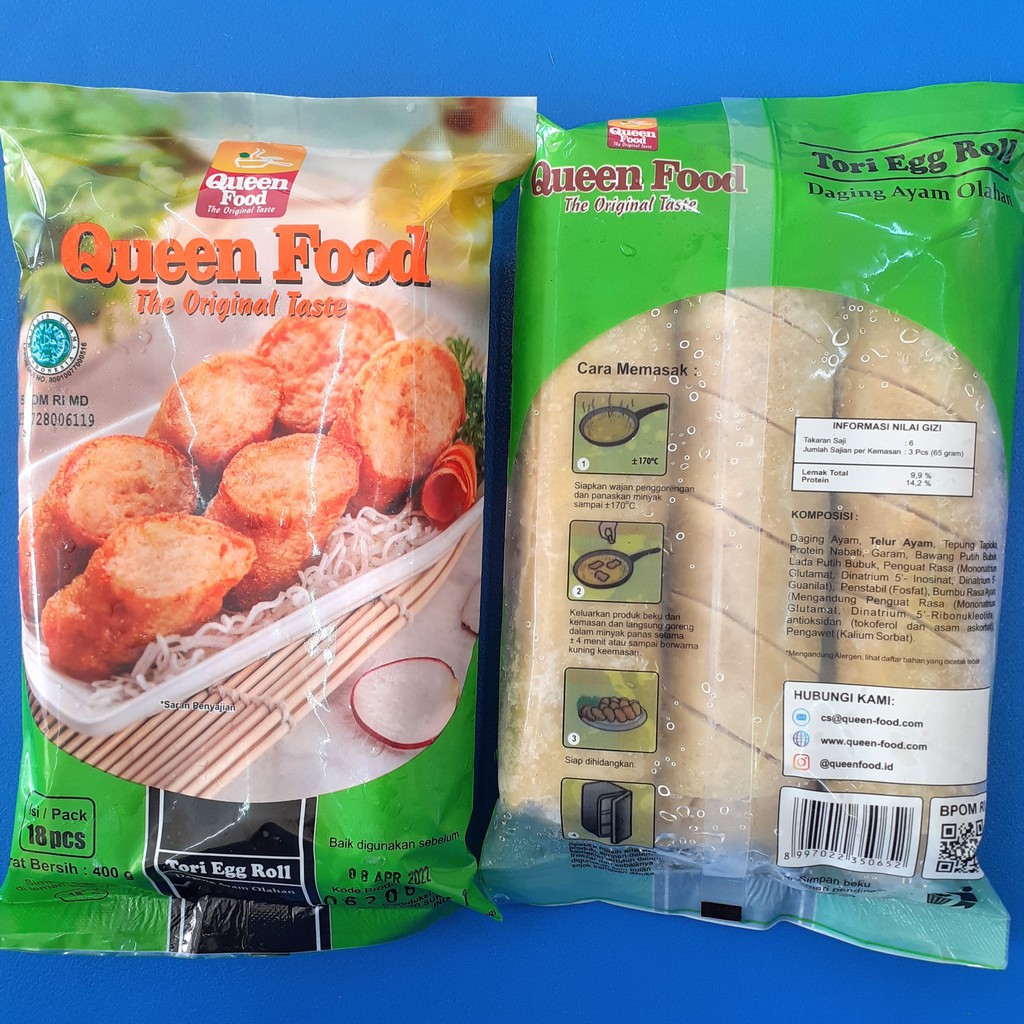 Jual Queen Food Tori Egg Roll 400gr isi 18 pcs Shopee Indonesia
