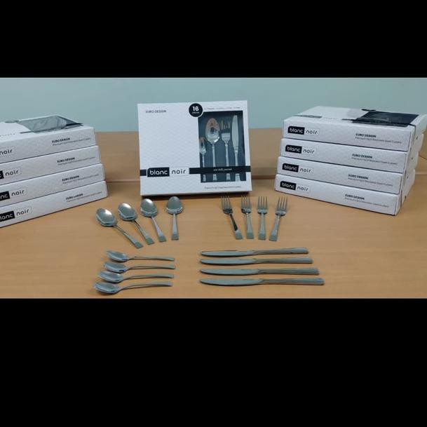 ♗ Sendok Garpu Set Blanc Noir Original isi 16 pcs - PREMIUM ✫