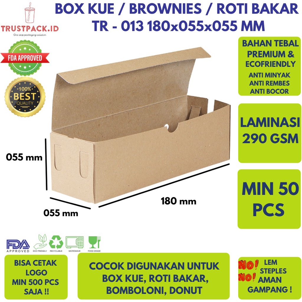 BOX/DUS/DOS/KOTAK KRAFT TOKKEBI/HOTDOG/HOTANG uk.18x5,5x5,5cm 290gsmPE