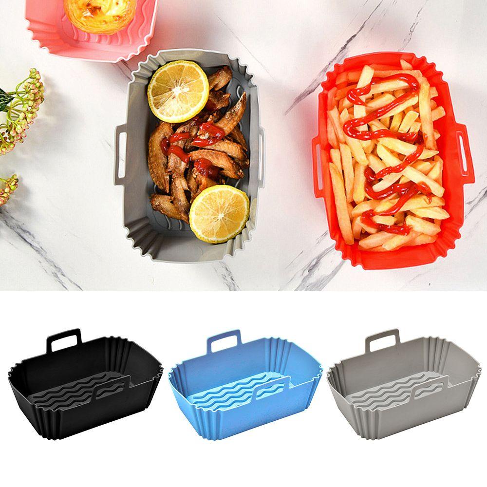 Preva Persegi Panjang Silicone Pot Grill Pot Tray Masak Reusable Pizza Plate Baking Basket