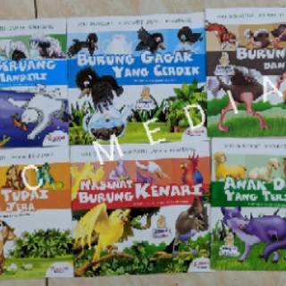 Buku Cerita Anak dongeng hewan  dua  bahasa  Shopee Indonesia
