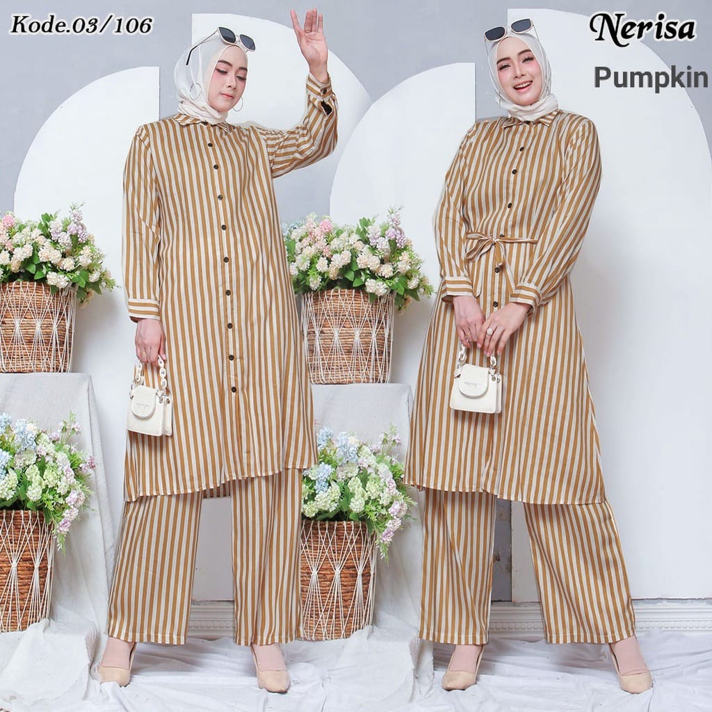 ONE SET RAYON PREMIUM LONG TUNIK/SETELAN BAJU WANITA size  L-XL-XXL-5L