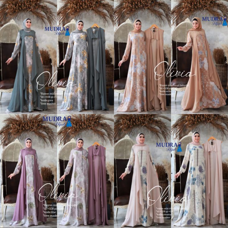 Olivia Gamis Set Inner Rayon Outer Ceruty LD 108 by Mudra