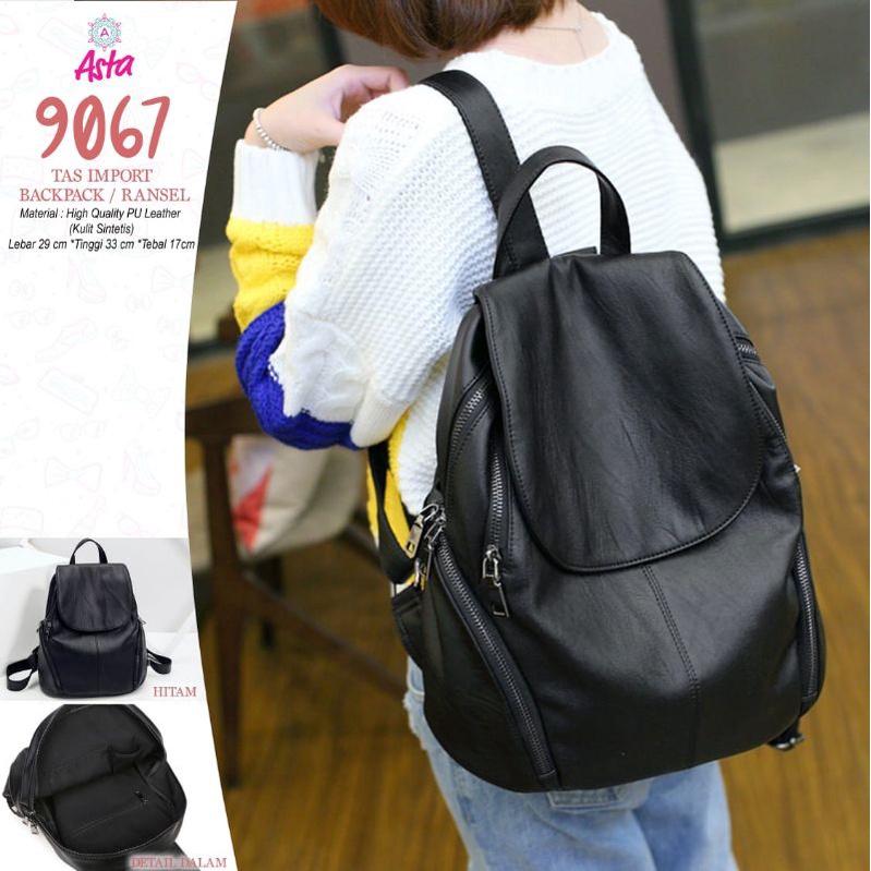 tas wanita murah import backpack / ransel kode 9067 ori by asta