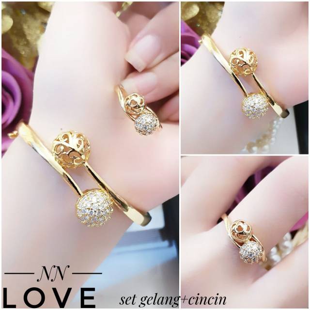 Xuping set perhiasan lapis emas 24k 0403i