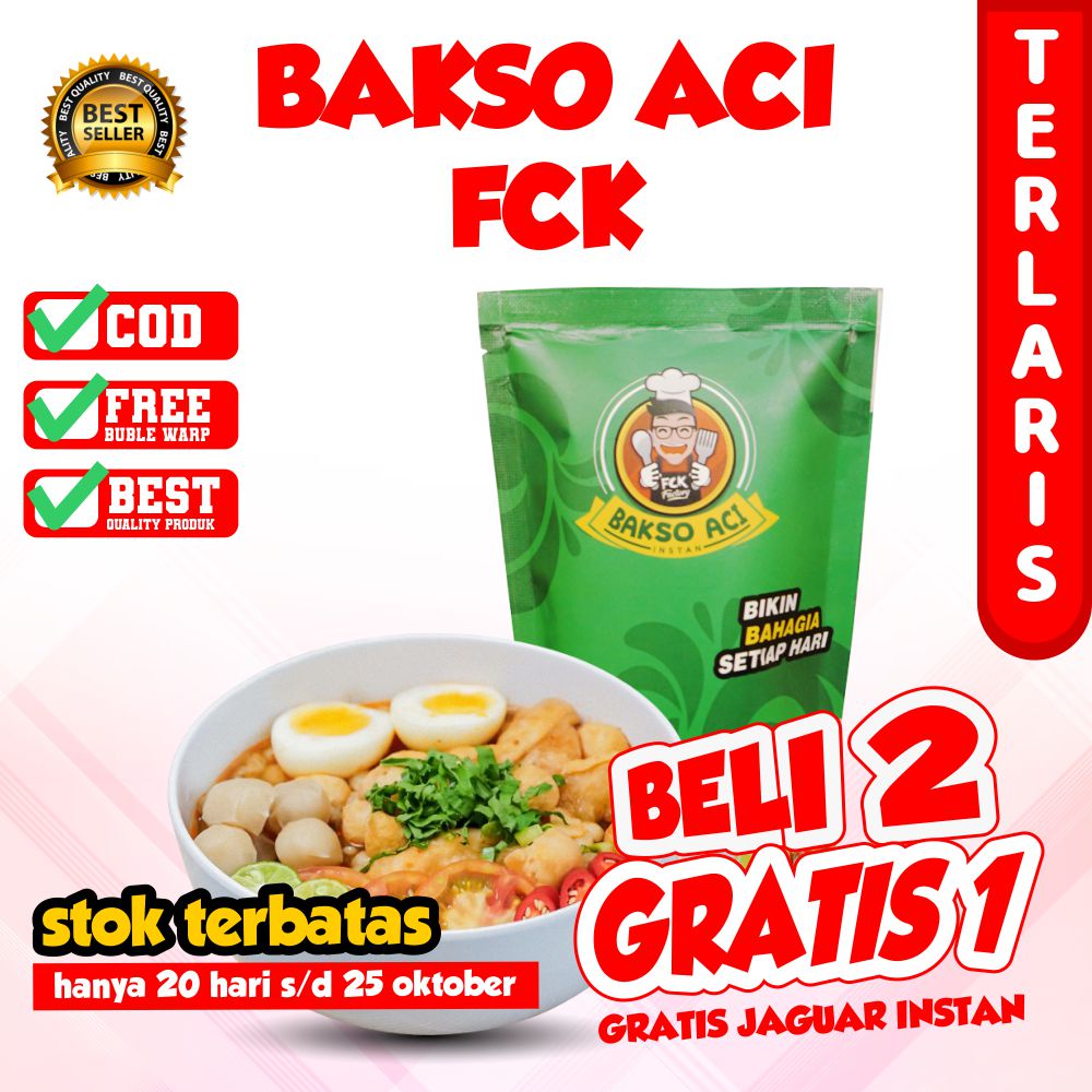 BASO ACI FCK INSTAN GURIH BASO ACI BOCI TULANG RANGU SEBLAK INSTAN BOCI INSTAN BELI 2 GRATIS 1