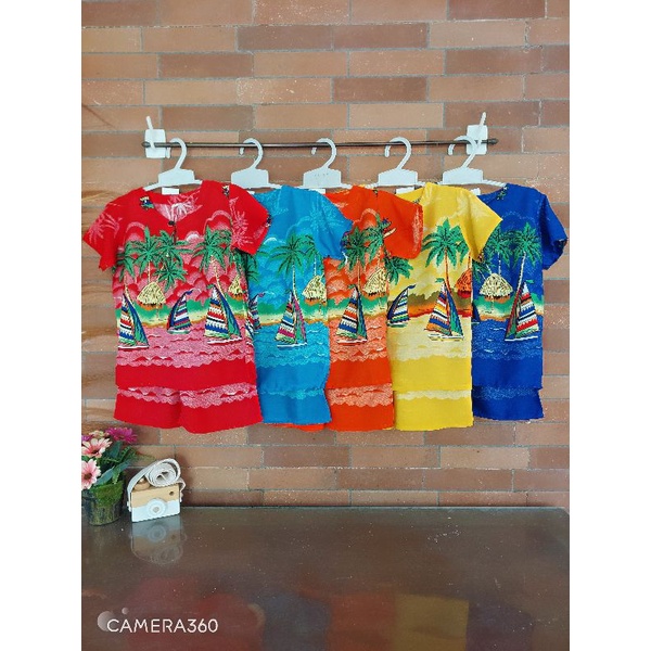 [PUSAT KULAKAN] SETELAN KAOS RAYON ANAK MOTIF GAJAH BOHO