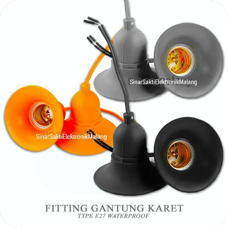 Fitting Lampu Gantung Fiting Karet Outdoor Anti Air Waterproof E27