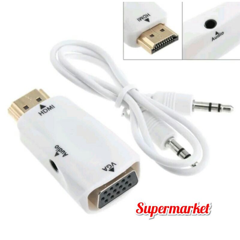 Converter HDMI to VGA With Port Audio - Full HD 1080p