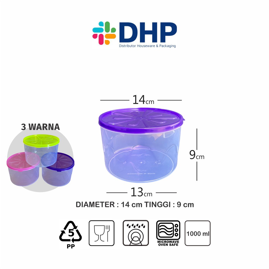 Toples Sealware 1 Liter (D=14cm) Tempat Kue Kering Makanan Plastik Serbaguna Bulat