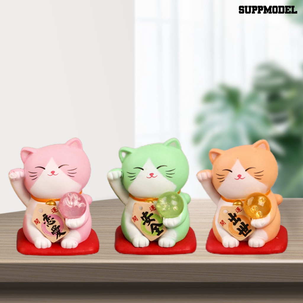 7pcs / Set Figure Kucing Maneki Jepang Tersenyum Anti Karat Untuk Anak Perempuan