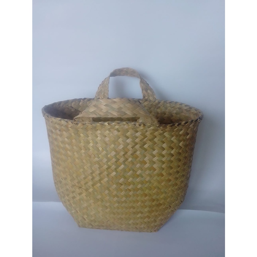 Cover pot,Bakul purun, cover anyaman pot, keranjang purun, tas hampers Kalimantan  Ukuran L