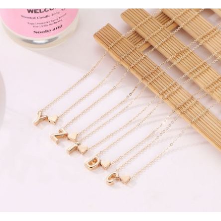 T&amp;Y (HURUF A-M) Kalung Huruf Love Kecil Stainless Aksesoris Fashion Perhiasan Wanita GOLD SILVER