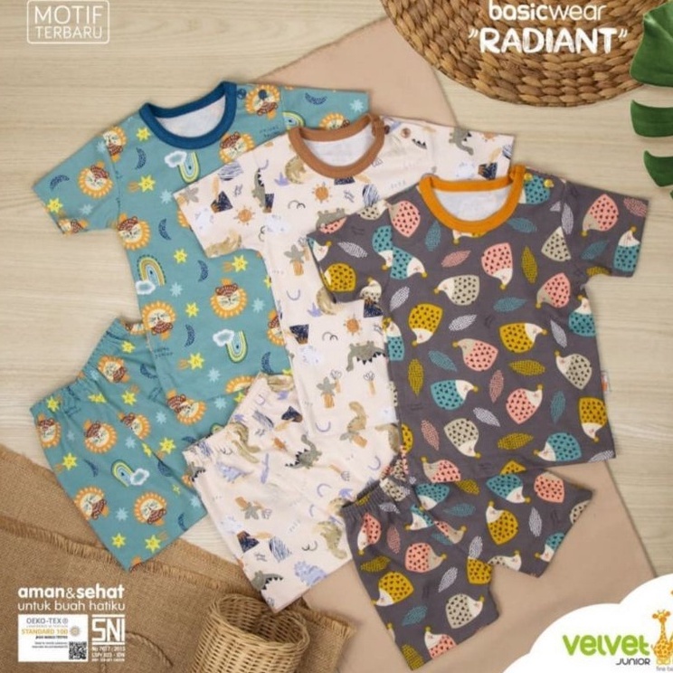 BAJU OBLONG ANAK - Velvet motif Northern / Radiant Oblong Pendek + Celana Pendek S/M/L