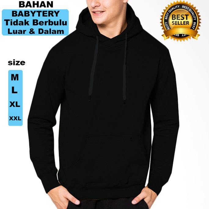 Jacket Polos Hitam Hoodie Jumper Switer Basic Hitam Polos Distro