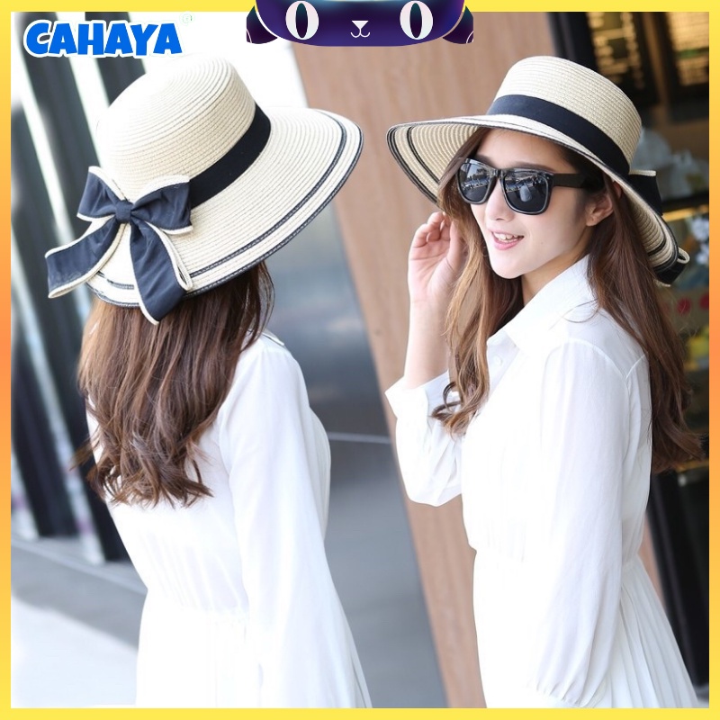 CAHAYA Topi Pantai Wanita Bunga Pelindung UV - Summerhat Pantai Import T107