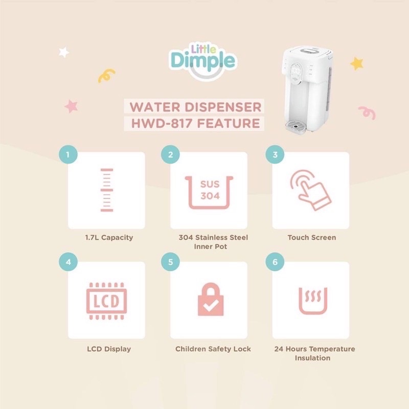 Little Dimple Smart Water Dispenser Pro (NEW VERSION) HWD 817